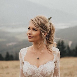 Backless Wedding Dress, Lace Wedding Dress, Sexy Wedding Dress, Open Back Wedding Dress, Wedding Dress with Long Sleeves image 4