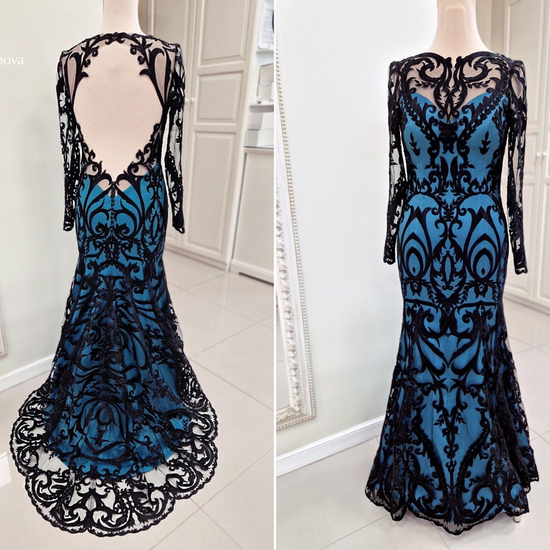 sheer black dress Rhinestone Studded Mesh Long Sleeve Bodycon /1-2-1 Size:17.5-34-35 Long Lace Wedding Dress Black Halter Plunge Neckline