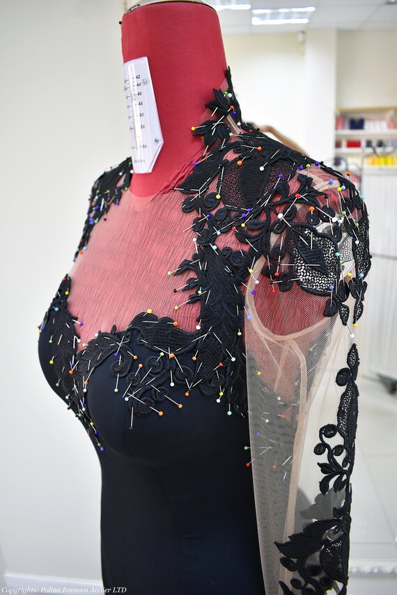 Robe Noire Hybrid Taille 14 - Style Crayon Avec Détails Dentelle - Neuf Avec Étiquettes