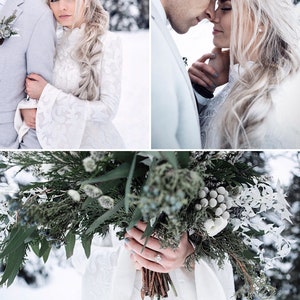 Winter Wedding Dress, Turtle Wedding Dress, Modest Wedding Dress, Lace Wedding Dress, Long Sleeve Wedding Dress image 10