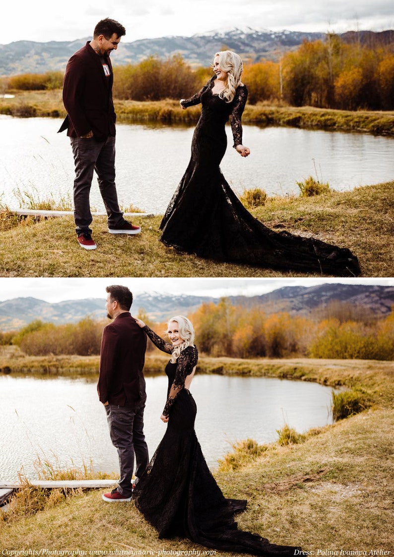 In Stock XXSXXL Black Wedding Dress Gothic Wedding Dress Etsy