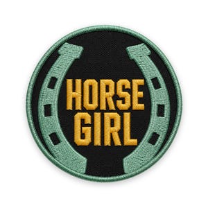 Toppa "Ragazza con il Cavallo": da cucire, da applicare con il ferro da stiro o con il velcro.