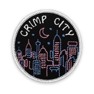 Crimp City Climbing Patch: Sew-On, Iron-On, or Velcro