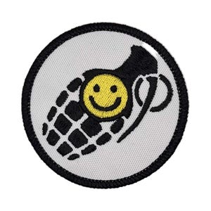 Bad Company Grenade Smile Patch: Sew-On, Iron-On, or Velcro