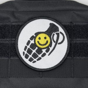 Bad Company Grenade Smile Patch: Sew-On, Iron-On, or Velcro