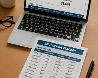 Bitcoin DCA Tracker | Weekly Planner Dashboard (Digital Download)