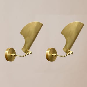 Paar messing wandkandelaar uit het midden van de eeuw Italiaanse stilnovo-stijl kandelaar lamp armatuur wandkandelaar lichtwandarmatuur