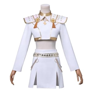 Animated Movies KPop Zoey Cosplay Costume Demon Hunters Anime Clothing HUNTR/X Zoey&#39;s White Uniform Skirts Idol Stage Outfit