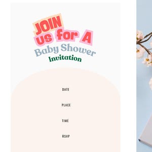Printable Baby Shower Invitation – Editable with Canva – Gender Neutral/Girl/Boy Theme