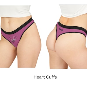 Personalized Thongs - Customizable Thong for Women, Name Thong, Cute Underwear Gift, Cherries Underwear, Funny Personalized Gift
