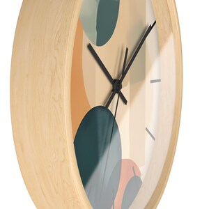 Orologio MCM, orologio da parete moderno di metà secolo / orologio astratto MCM da 10 pollici / decorazione da parete geometrica retrò / complemento d'arredo minimalista / orologio da parete boho immagine 5