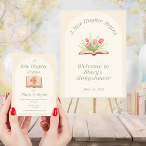 Storybook Baby Shower, A New Chapter Begins Baby Shower, BUNDLE A New Chapter Begins Baby Shower, Baby shower template bundle