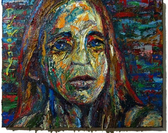 Original Oil Painting on Gallery wrapped stretched canvas of 16 by 20 by 3/4 in. / expressionism portrait modern impressionism gallery NYC