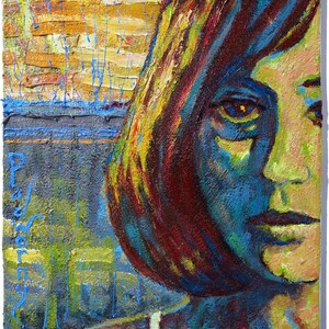 Original Oil Painting on Gallery Wrapped Stretched Canvas of 16 by 12 by 3/4 in./ impressionism face artist realism portrait art expression