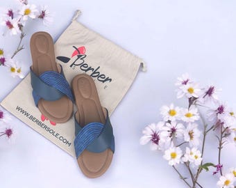 Palm Shade – Handwoven Moroccan Raffia Slippers | Elegant Indoor-Outdoor Wear