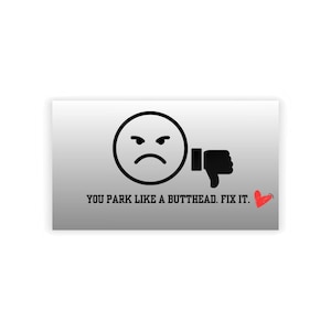 Windshield Cards - Bad Parking