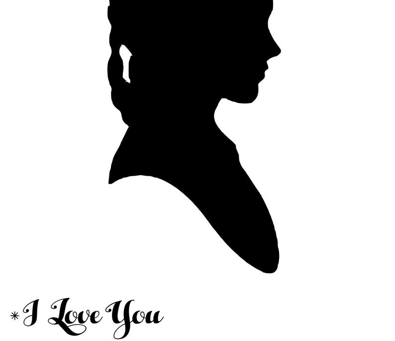 I Love You I Know Princess Leia Han Solo Silhouette Star Wars Inspired ...