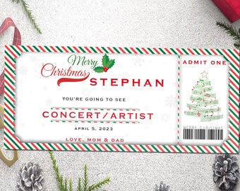 Printable ChristmasTicket Christmas Gift Template, Santa Gift Certificate, printable gift ticket, Printable Christmas Gift Voucher Template