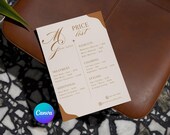Hair Salon Price List Template Canva | Boho Editable Service Menu | Salon Pricing Board | Hair Stylist Price Guide | Instant Download