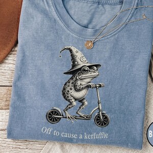 Funny Frog Shirt Off To Cause A Kerfuffle T-Shirt, Wizard Toad Gift