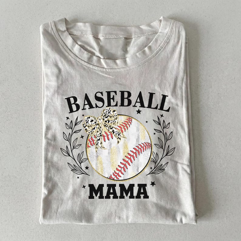 Comfot Color Baseball Mama Shirt with Leopard Bow Design for Sports Mom Gift image 6