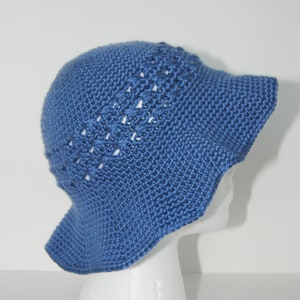 Blue summer cloche hat