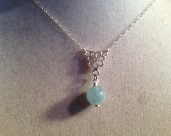 Aquamarine Necklace - Aquamarine Jewelry - Pendant - March Birthstone - Sterling Silver Jewelry - Gemstone Jewellery - Beaded - Fashion