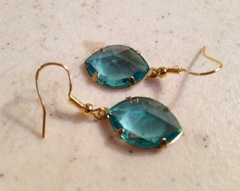 Blue Earrings - Gold Jewellery - Fashion Jewelry - Style - Dangle - Bridesmaid