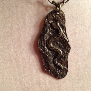 Snake Necklace - Brass Jewelry - Pendant Jewellery - Chain - Fashion - Goth - Hipster - Kitsch - Asp