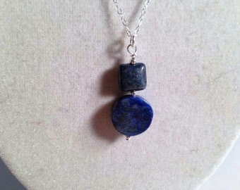 Navy Blue Necklace - Lapis Jewelry - Lapis Lazuli Gemstone Jewellery - Sterling Silver Chain - Everyday - Fashion