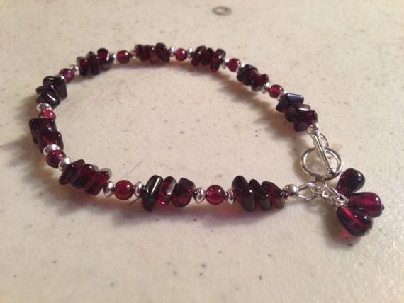 Garnet Bracelet Red Jewelry Gemstone Jewellery Beaded Luxe