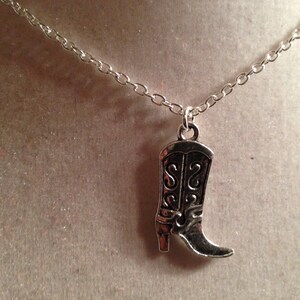 Boot Necklace - Western Jewelry - Rodeo - Silver Jewelry - Chain Jewellery - Pendant - Cowboy