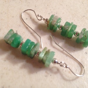 Chrysoprase Earrings - Green Jewelry - Sterling Silver Jewellery - Gemstone - Chic - Luxe - Square