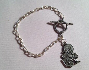 LSU Bracelet Football Jewelry - Fleur de Lys Jewellery - Chain - #1 - Player - College Football - Silver