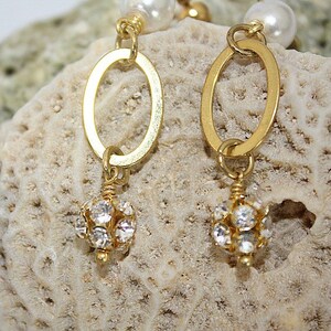 Crystal Earrings Wedding Jewelry Yellow Gold Bride Jewellery Wedding Party Bridesmaid Gifts Unique Gift Ideas Third Wedding Anniversary