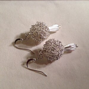 Silver Earrings Bridesmaid Earrings Wedding Earrings Dangle Jewelry Elegant Jewellery Beaded Luxe image 2