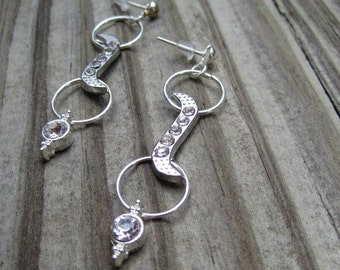 Crystal Earrings - Silver Jewelry - Wedding Jewellery - Bridesmaid - Bride - Prom - Glam