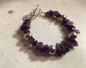 Paarse armband - Agaat sieraden - Zilveren sieraden - Edelsteen - Vlinderbedel - Februari Geboortesteen - Kralen - Handgemaakt - Cadeau - Carmal