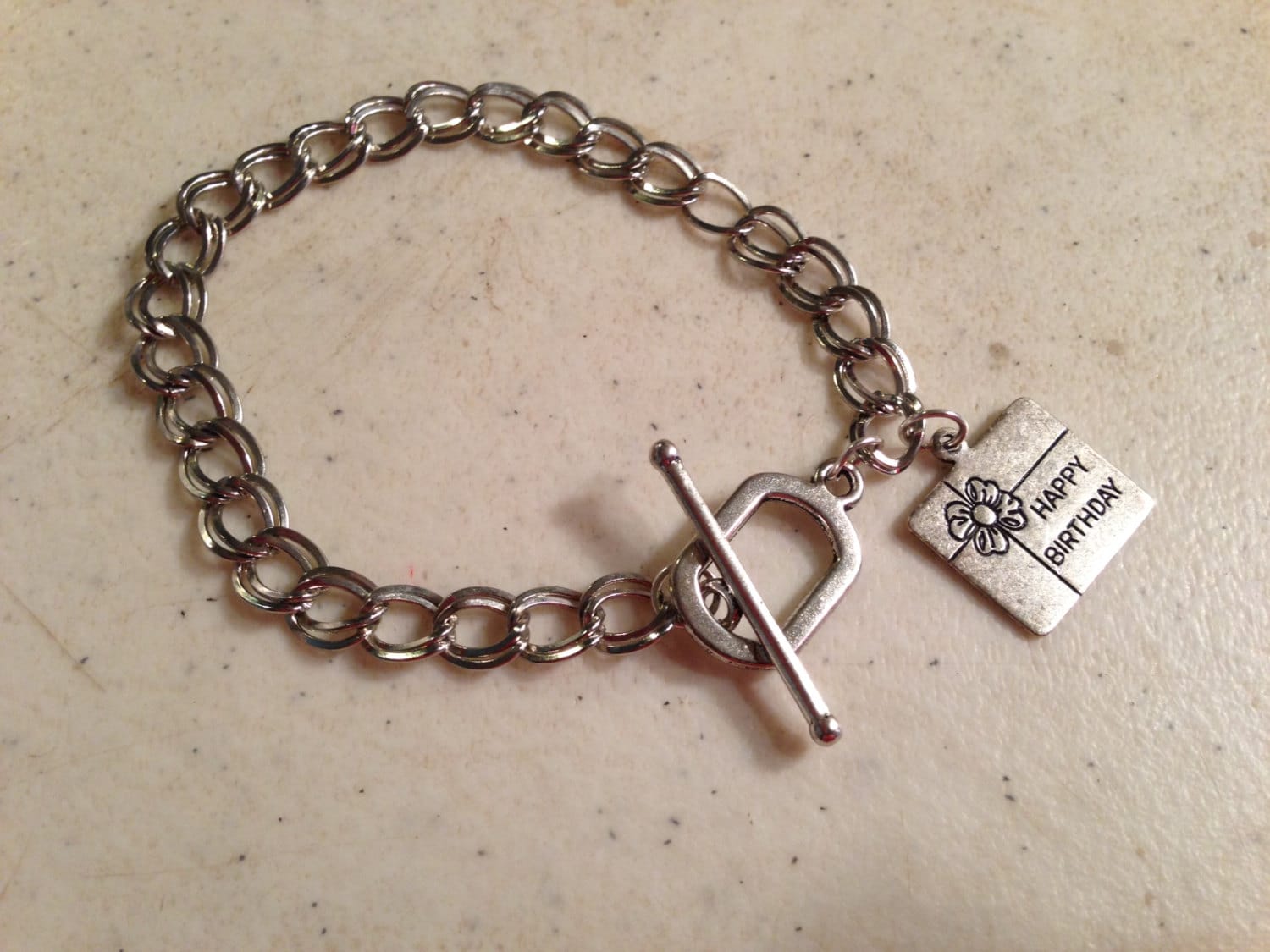 Silver Bracelet Happy Birthday Jewelry Chain Jewellery