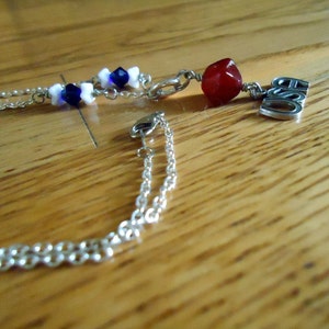 USA Necklace Red White Blue Jewelry Silver Womens Jewellery July 4th Patriotic Chain Independence Day image 5