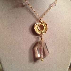 Pink Necklace - Gold Jewelry - Pendant Jewellery - Fashion - Crystal - Style - Glam