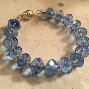 Blue Bracelet - Crystal Jewellery - Silver Jewelry - Magnetic Clasp - Fashion - Trendy - Handmade - Gift - Beaded