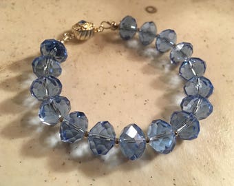 Blue Bracelet - Crystal Jewellery - Silver Jewelry - Magnetic Clasp - Fashion - Trendy