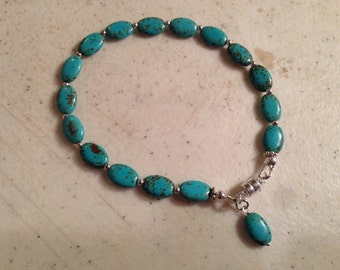 Turquoise Bracelet - Sterling Silver Jewelry - Gemstone Jewellery - Beaded - Fashion