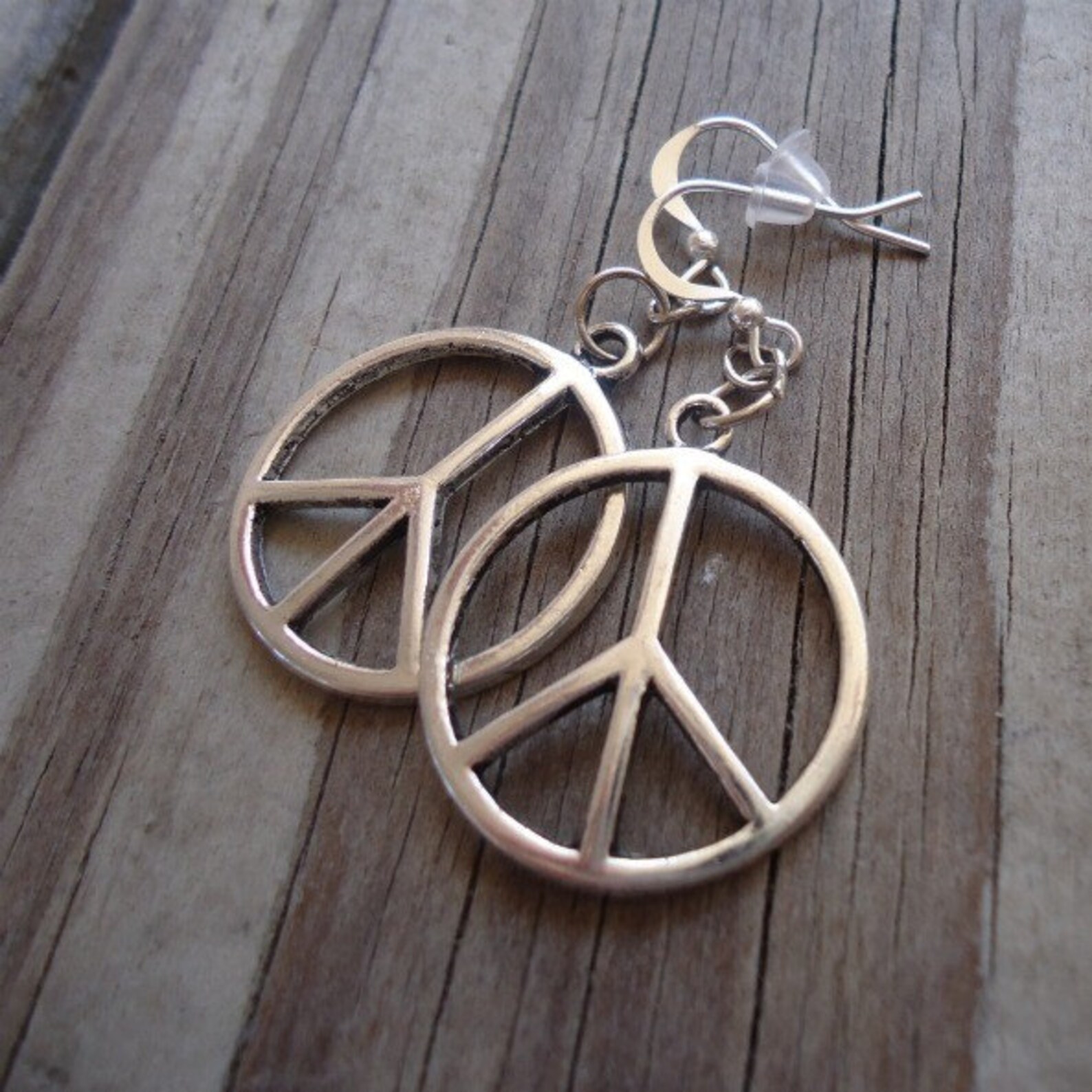 Peace sign hoop earrings Clearance