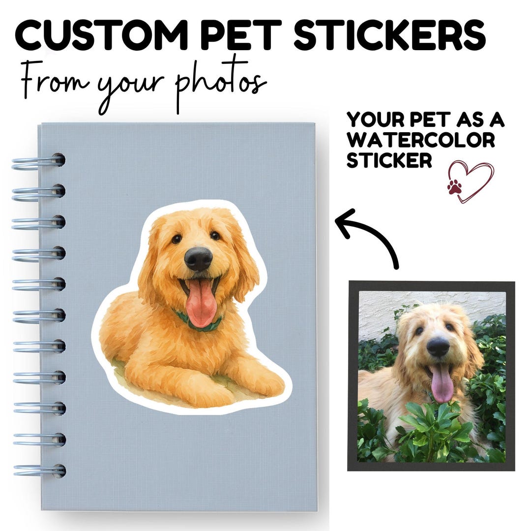 Pwet Sticker Custom Pet Sticker From Photo, Pet Lover Gift, Water Bottle Sticker ...
