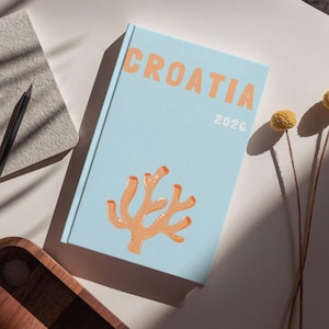 CROATIA Photo Album Template – Assouline Style to Download and Customize (book cover, infographic, Crete map, and photo interior)