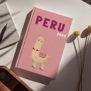 PERU Photo Album Template – Assouline Style to Download and Customize (book cover, infographic, Peru map, and photo interior)