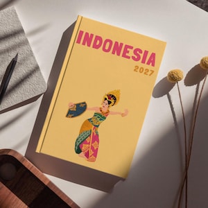 INDONESIA Photo Album Template – Assouline Style to Download and Customize (book cover, infographic, Indonesia map, and photo interior)