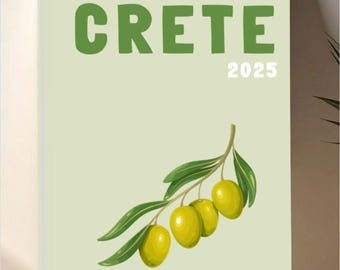 CRETE Photo Album Template – Assouline Style to Download and Customize (book cover, infographic, Crete map, and photo interior)